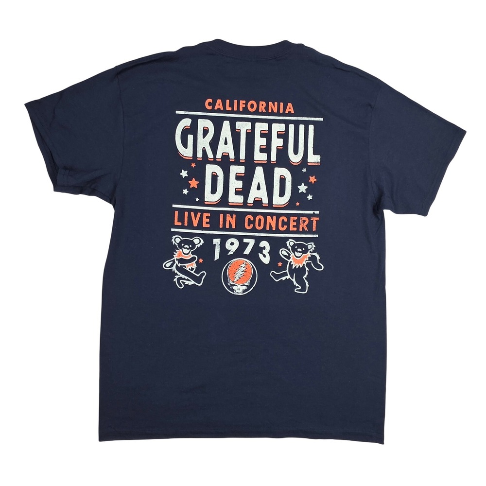 Grateful Dead Live In Concert 1973 T-Shirt Navy Blue Large WMDE04FMSC NWT